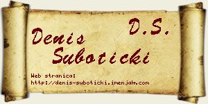 Denis Subotički vizit kartica